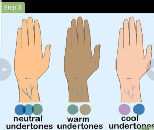 showing vein colors to determine skin undertone